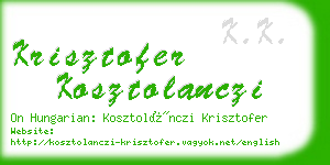 krisztofer kosztolanczi business card